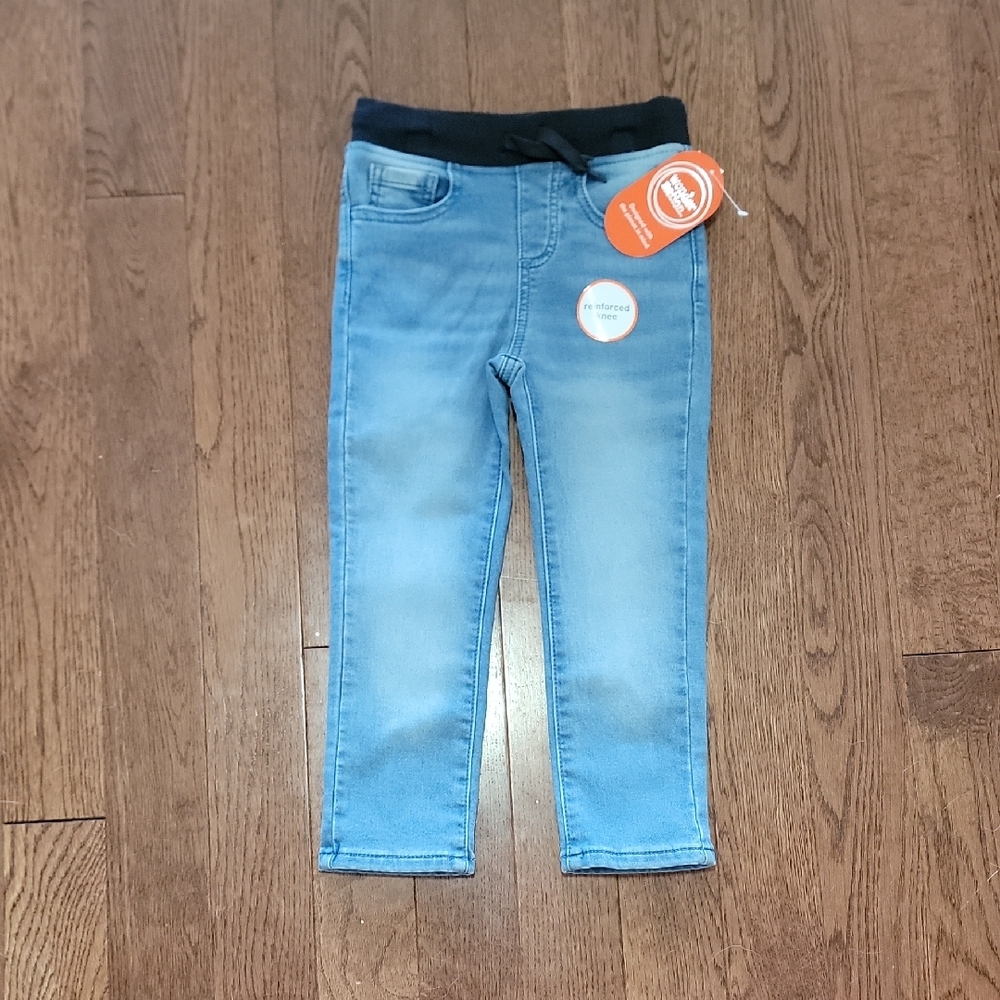 Wonder Nation Blue Jeans with Black Waistband